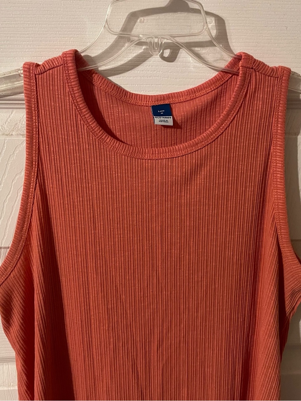 Old Navy Luxe Ribbed Tank Top Duo - Coral and Brown - Picture 8 of 9